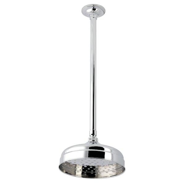 Kingston Brass 8" Round Brass Shower Head with 17" Ceiling Mounted Shower Arm, Polished Chrome K124K21 - main
