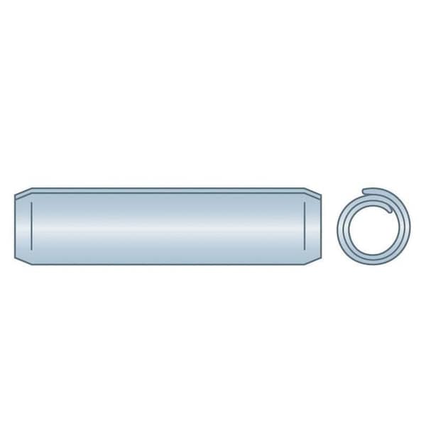 Huyett Coiled Spring Pin, Heavy Duty, Zinc Plated High Carbon Steel, 0.250 in Dia x 2.000 in Length SPCZ-250-2000H - main