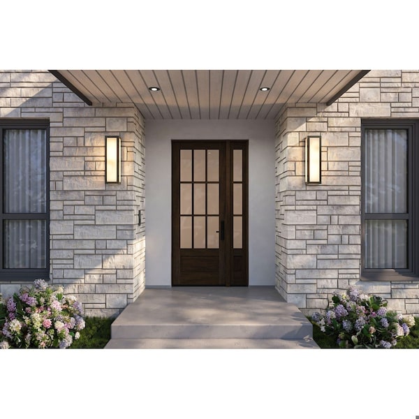 Doornmore G7509, 51.5" x 98" ( 36" Door + 12" Side) Right Hand, Mahogany SDL 9 Lite, 3/4 Lite Exterior Door G7509-SW-3696-G7503-SL_1-1_RI - main