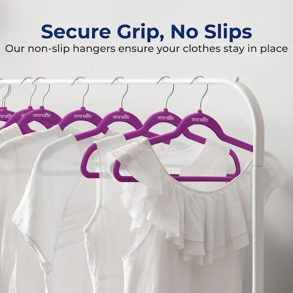 Serenelife Hook, Space-Saving, Ultra-Thin, Purple, 200PK SLHVELPURP200 - main