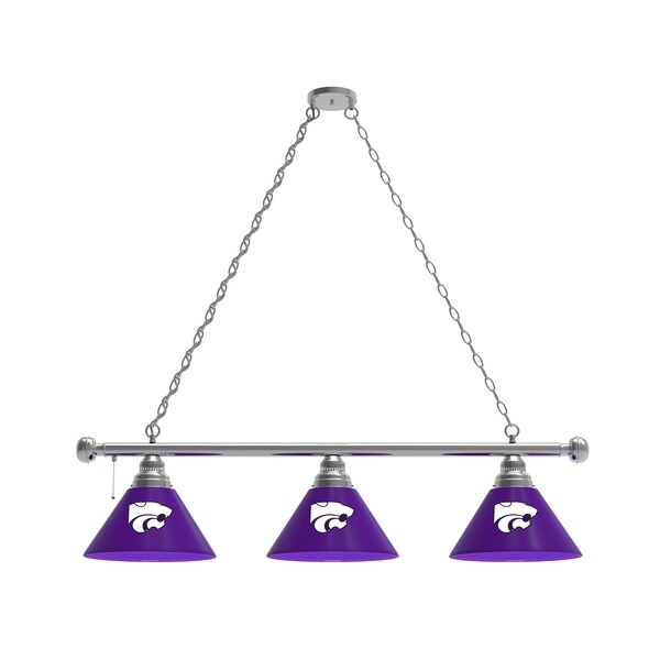 Holland Bar Stool Co Kansas State 3 Shade Billiard Light, Chrome Fixture BL3CHKnsasS - main