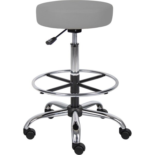 Norstar Caressoft Medical Drafting Stool with Foot Ring- Grey B16240-GY - main