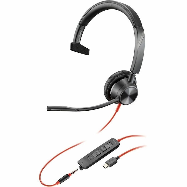 Hp Poly Blackwire 3315 Monaural USB-C Headset +3.5mm Plug +USB-C/A Adapter 8X217AA - main