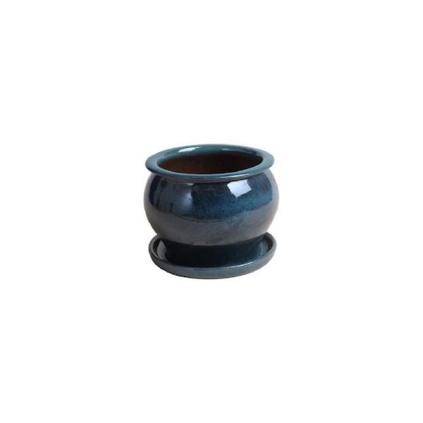 Trendspot Studio Planter, Aqua Blue Ceramic, 11-In. DB10021-11J - main