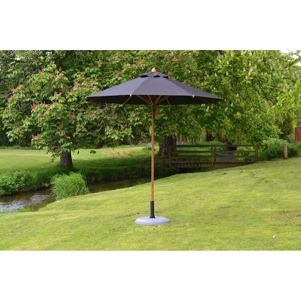 Bambrella 13' Round Bamboo Market Umbrella w/2.25" Pole Diameter-Navy Canopy 4.0m R-L-N - main