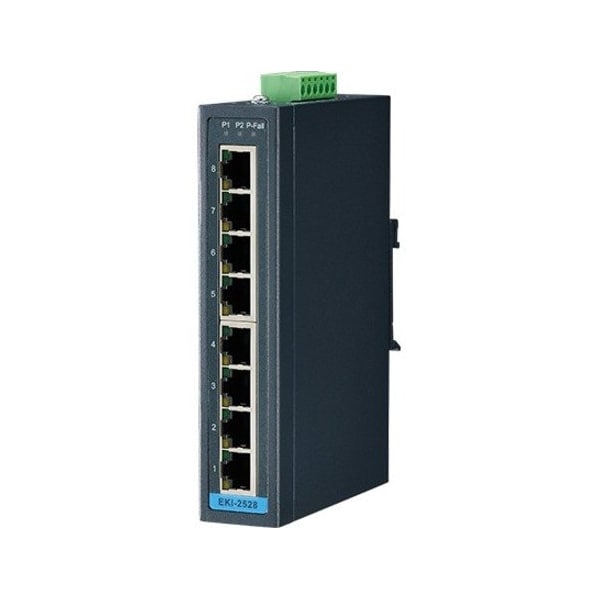 Advantech 8PORT 10/100MBPS UNMANAGED SWITCH -10 60C DIN 12-48VDC INPUT EKI-2528-BE - main
