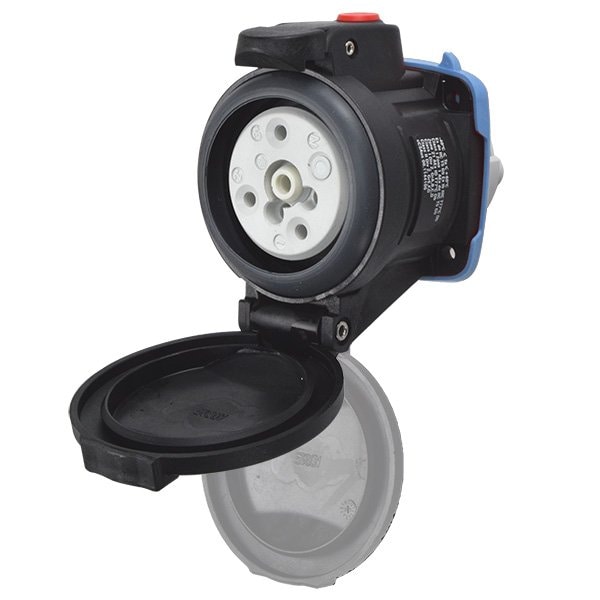 Meltric DXN30 RECEPTACLE POLY BLACK SIZE 2 IP 66/67 3P+G 30 A 208 VAC 60 Hz +2 AUX 22-34163-972 - main