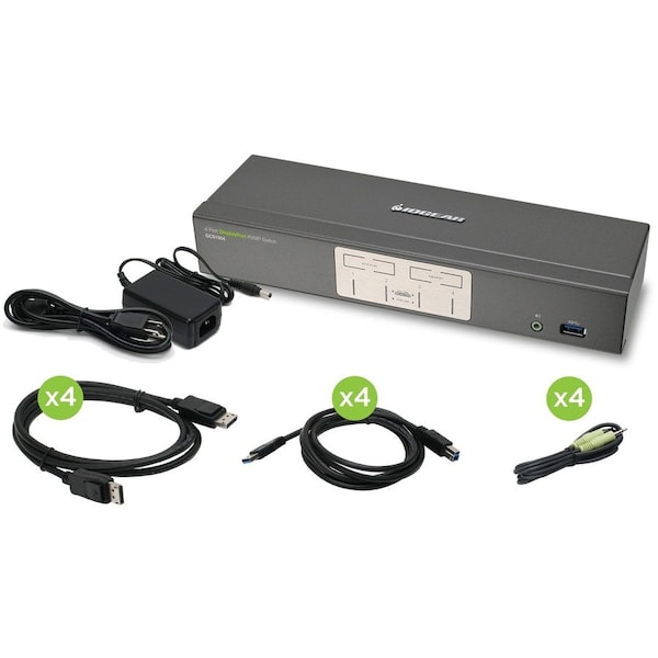 Iogear 4-PORT DISPALYPORT KVMP WITH USB3.0 HUB Expand your USB 3.0 peripherals connecti GCS1904 - main