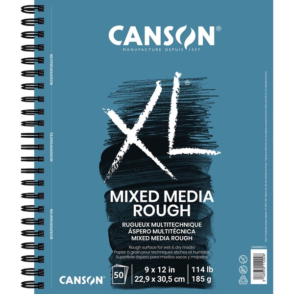 Canson XL Series Mixed Media Pad, Side Wire Binding, 50 Sheet, 9x12 inch C400068373-03 - main