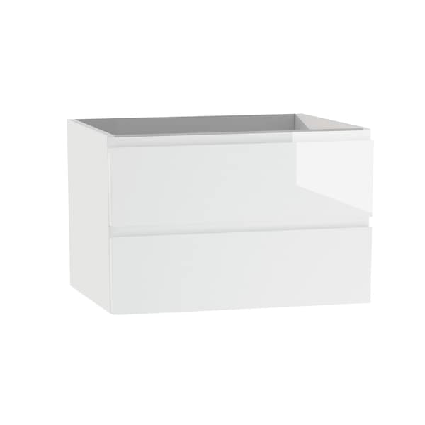 Homeroots 28" White Wood Freestanding Bathroom Vanity With White Sink And Two Drawers 627452 - main
