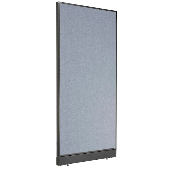 Global Industrial Interion Office Partition Panel with Pass-Thru Cable, 36-1/4"W x 76"H, Blue 238636PBL - main