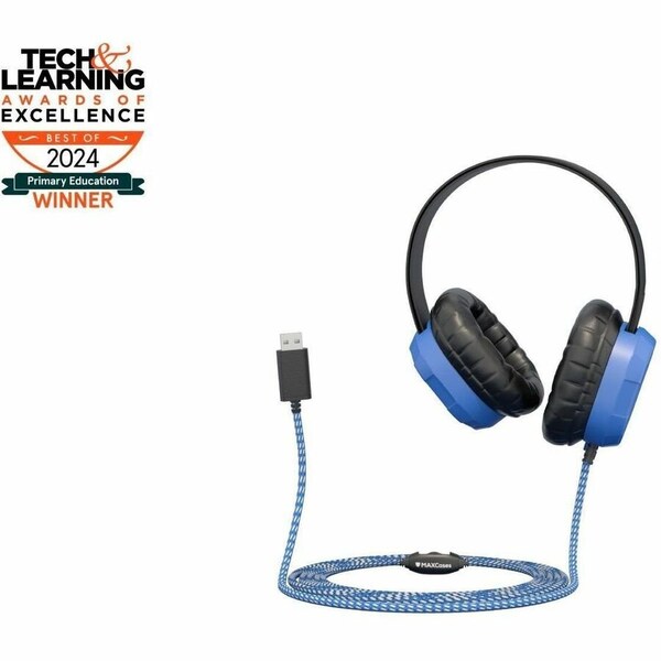 Max Cases EXTREME HEADSET W/BRAIDED CABLE, INLINE VOLUME CONTROL AND BUILT-IN MICROPHONE W MC-HPX-USBA - main
