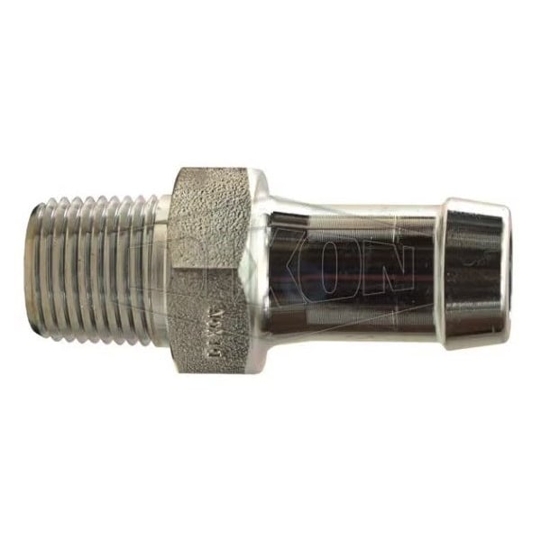 Dixon King Hex Nipple, 1/4-18 x 1/2 in Nominal, MNPT x Hose, Steel, Plated, Domestic KHN421 - main