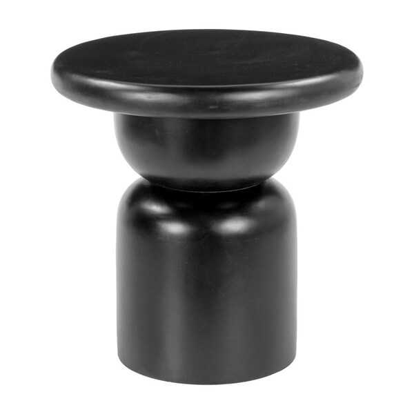 Homeroots 20" Black Solid Wood Round Pedestal End Table 556530 - main