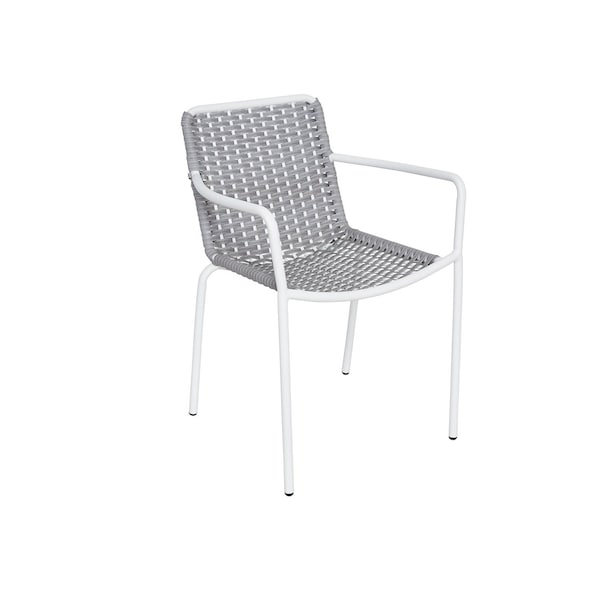 Bfm Seating Captiva Stacking Armchair - Seaside Gray/White Frame PH401CGR-WH - main