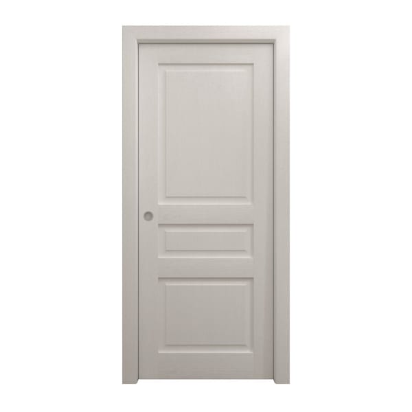 Sartodoors Sliding Pocket Door 30 x 80 inches, Ego 5012 Painted White Oak, Kit Rail Hardware, Solid Wood Int EGO5012PD-PWO-30 - main