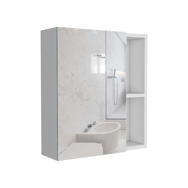 Homeroots 18" Silver And White Wood Floating Bathroom Vanity 543573 - main