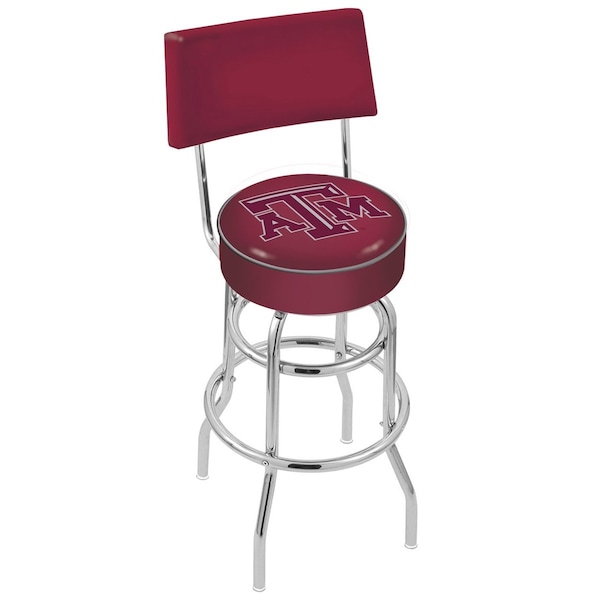 Holland Bar Stool Co 30" Chrome 2-Ring Texas A&M Swivel Bar Stool, Back L7C430TexA-M - main