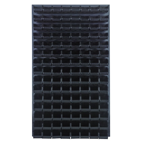Quantum Storage Systems 36X61 GRAY LOUVERED PANEL WITH BINS BLACK QLP-3661-220-120BK - main