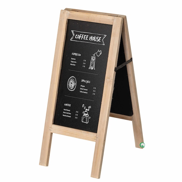 Vintiquewise 19-inch Wooden A-Frame Double-Sided Chalkboard and Menu Board Easel, Large QI004935.L - main