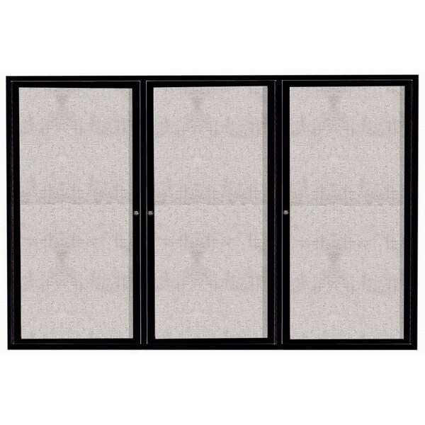 Aarco Outdoor Enclosed Bulletin Board w/ Al Frame, Powder Coated Black, 48''Hx72''W ODCC4872-3RBK - main