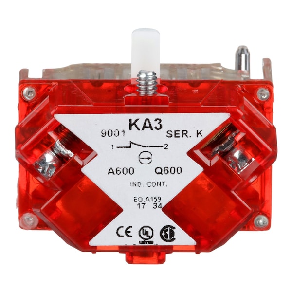 Schneider Electric Contact Block, Momentary, INC, 30 mm, 10A at 600V AV, Screw-clamp Terminal 9001KA3 - main