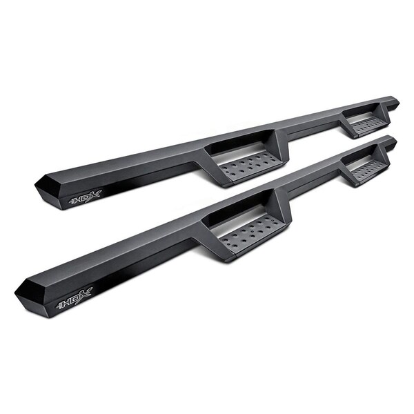 Perfectpitch 5614155 4 in. HDX Cab Length Black Drop Steps with Plates for 2019 Ford Ranger Super Crew PE3574006 - main
