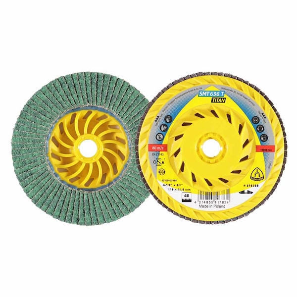 Klingspor SMT Titan 636 4-1/2" 60 Grit Flap Disc, 10PK 636060115T - main