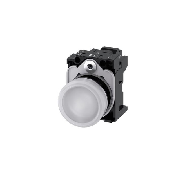 Siemens Indicator lights, 22 mm, round, metal, shiny, white, lens, smooth 3SU1156-6AA60-3AA0 - main