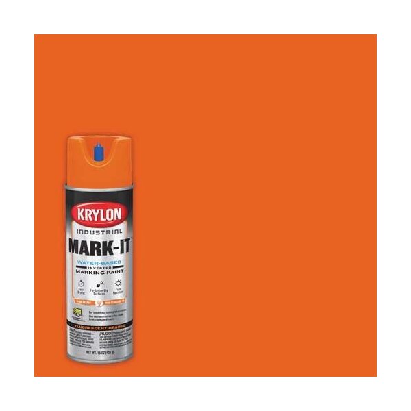 Krylon Mark-It Industrial WB Fluorescent Orange Inverted Marking Paint 732008 - main