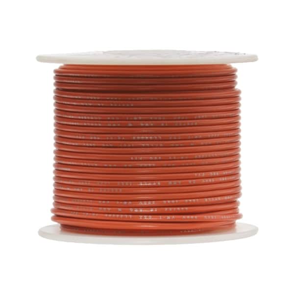 Remington Industries 16 AWG Gauge UL1061 Stranded Hook Up Wire, 300V, 0080 Diameter, Orange, 100 ft Length 16UL1061STRORA100 - main