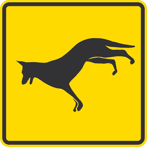 Lyle Dog Symbol, 24x24, High Intensity Prismatic, Yellow G-13037-HI_24x24 - main
