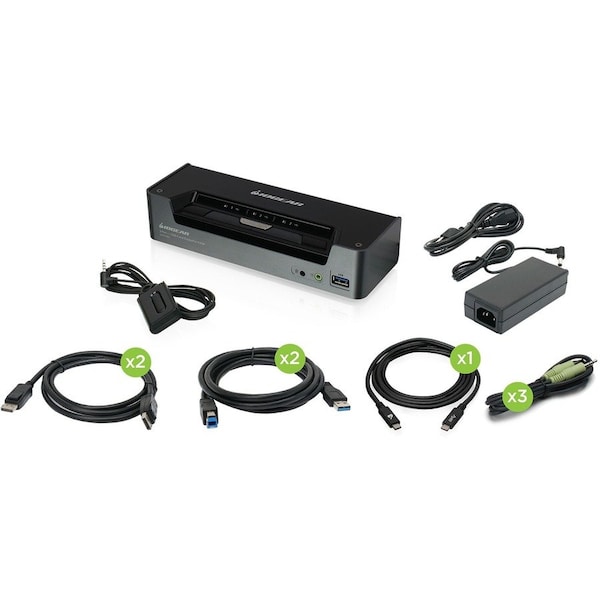 Iogear 3-Port 4K USB-C and DisplayPort KVMP Switch with Power Delivery GCS1953 - main