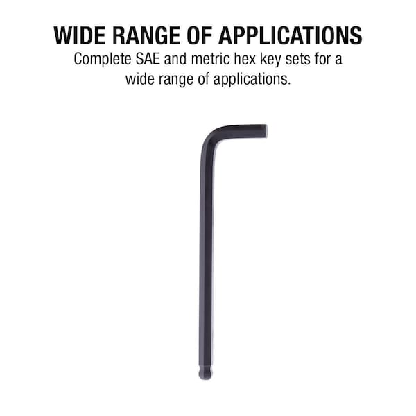 Sunex Sae/Metric 26 Piece Ball End Long Arm Hex Key Set, 2Mm-10Mm, 0.05 in-3/8 in 98526BL - main