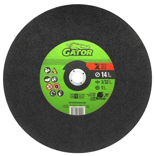 Gatorblade Abrasive Cut-Off Wheel, 14 in Dia, 3/32 in Thick, 1 in Arbor Hole Size, Fiberglass 9685 - main