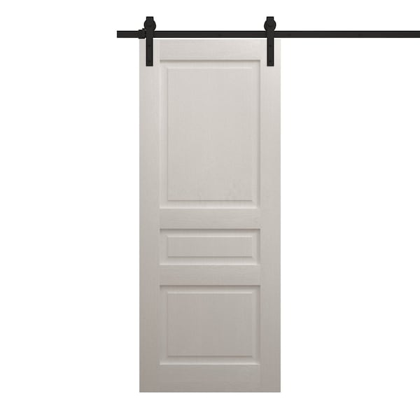 Sartodoors Modern Barn Door 30 x 96 inches, Ego 5012 Painted White Oak, 6.6FT Rail Track Heavy Hardware Set , EGO5012BD-B-PWO-3096 - main
