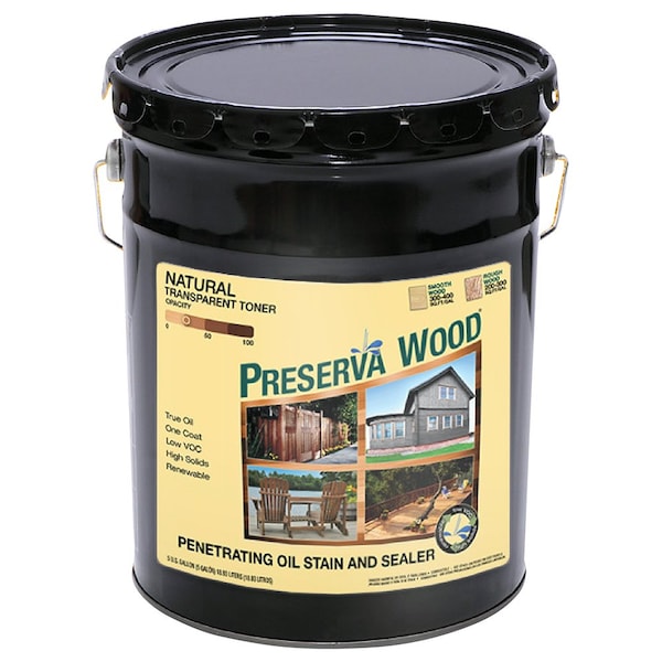 Preserva Wood 5 Gal Preserva Products, Ltd. Natural Transparent Preserve and Protect Stain and Sealer 40515 - main