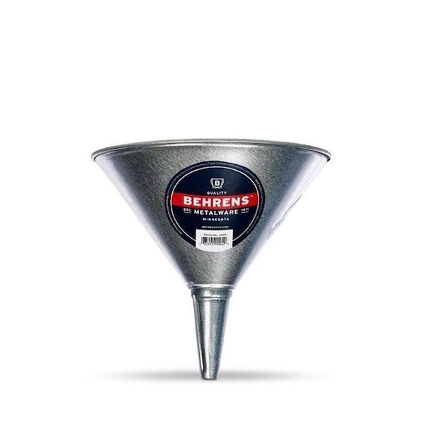Behrens Funnel with Screen, 2 qt Capacity, Galvanized Steel, 734 in H GF52 - main
