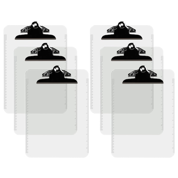 Davis Group Plastic Clipboard, Spring Clip, Clear, 6PK 4877-95-06 - main