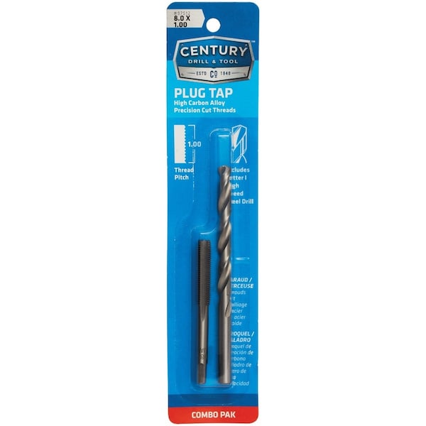 Century Drill & Tool 8 mm x 1.0 Metric Tap & I Letter Drill Bit Combo Pack 97512 - main
