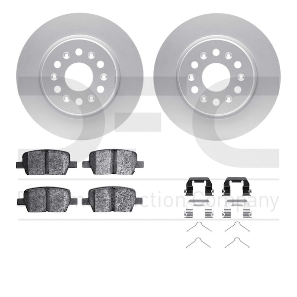 Dynamic Friction Co DFC GEOSPEC Coated Rotors with 5000 Brake Pads - Ceramic and Hardware 4512-48074 - main