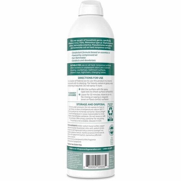 Seventh Generation Eucalyptus, Spearmint and Thyme Disinfectant Spray, 13.9 Ounce, 8PK SEV22981 - main