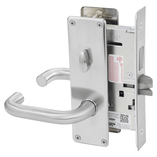 Corbin Russwin Privacy, Bedroom or Bathroom Mortise Lock, LW Lever, N Escutcheon, Satin Chrome ML2030 LWN 626 - main