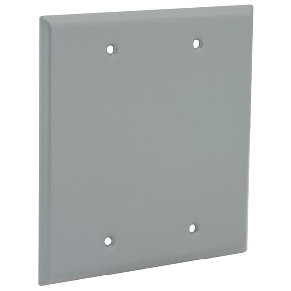 Hubbell Cover, 4-1/2 in L, 4-1/2 in W, Aluminum, Gray, Powder-Coated 5175-0 - main