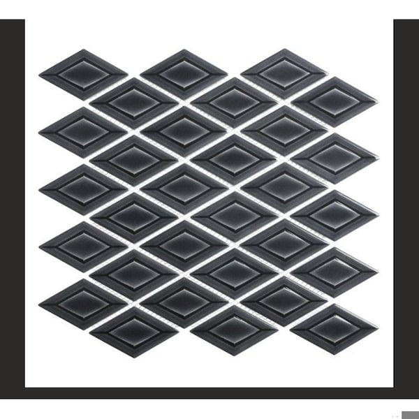 Andova Tiles SAMPLE-Venecia Adriatic 1-in. x 3-in. 3D Framed Diamond Glossy Porcelain Wall Mosaic Tile SAM-ANDVEN1434 - main