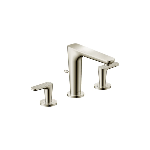 Axor Citterio C Widespread Faucet 125 with Pop-Up Drain- Cubic Cut, 1.2 GPM in Polished Nickel 49061831 - main