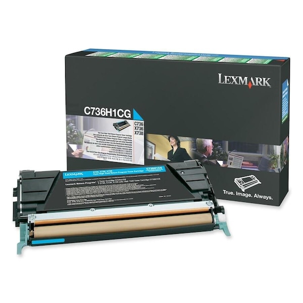 Lexmark CYAN RETURN PROGRAM TONER CARTRIDGE FOR USE IN C/X736, X738 ESTI C736H1CG - main