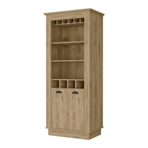 Homeroots 70" Brown Bar Cabinet With Wine Storage 535114 - main