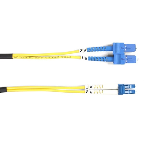 Black Box OS2 9/125 Singlemode Fiber Optic Patch Cable - OFNR PVC, SC to LC, Yellow, 5-m 16.4-ft. FOSM-005M-SCLC - main