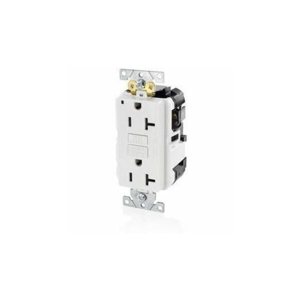 Leviton Lev-Lok GFCI 20A Ind Gr/PI White MGFN2-W - main